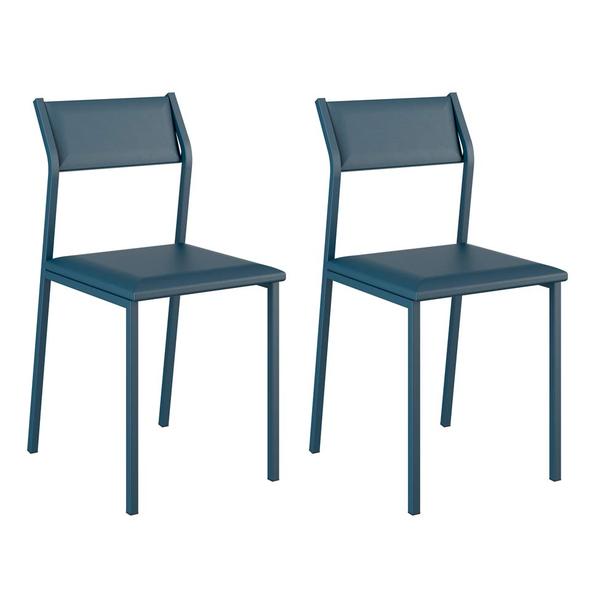 Conjunto 2 Cadeiras 1709 Azul Noturno - Carraro Móveis