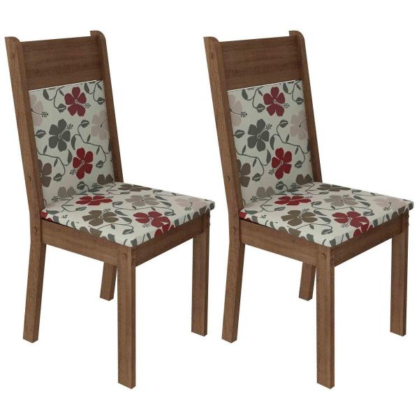 Conjunto 2 Cadeiras 4280 Madesa Rustic/ Hibiscos