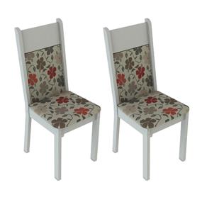 Conjunto 2 Cadeiras 4280X Madesa Branco/Hibiscos