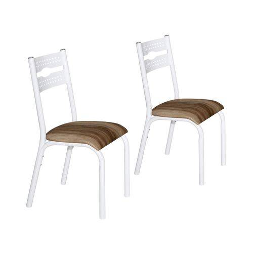 Tudo sobre 'Conjunto 2 Cadeiras Aço Luna Clássica Ciplafe Branco/Capuccino'
