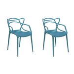 Conjunto 2 Cadeiras Allegra Mix Chair Polipropileno Turquesa - Byartdesign
