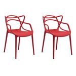Conjunto 2 Cadeiras Allegra Mix Chair Polipropileno Vermelho - Byartdesign
