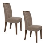 Conjunto 2 Cadeiras Apogeu Imbuia/velvet Linho Bege Móveis Lopas
