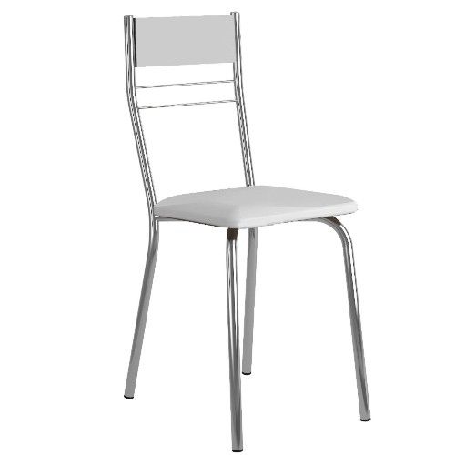 Conjunto 2 Cadeiras Carraro 026 - Branco Napa / Branco Cromado