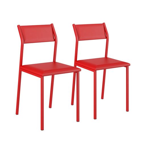 Conjunto 2 Cadeiras Carraro 1709 Napa Vermelho Real