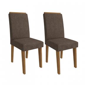 Conjunto 2 Cadeiras com Moldura Milena Cimol Savana/Cacau - Marrom