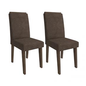 Conjunto 2 Cadeiras com Moldura Tais Cimol Marrocos/Cacau - Marrom