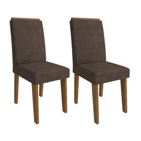 Conjunto 2 Cadeiras com Moldura Tais Cimol Savana/Cacau - Marrom