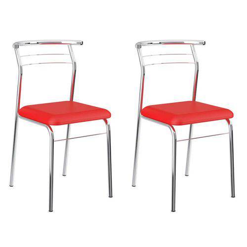 Tamanhos, Medidas e Dimensões do produto Conjunto 2 Cadeiras Cromada 1708 Vermelho Real e