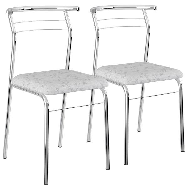 Conjunto 2 Cadeiras Cromada para Cozinha 1708 Carraro - Móveis Carraro