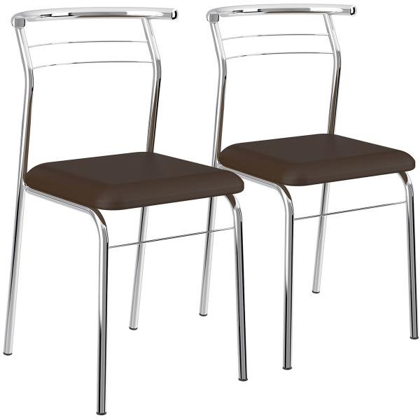 Conjunto 2 Cadeiras Cromada para Cozinha 1708 Carraro - Móveis Carraro