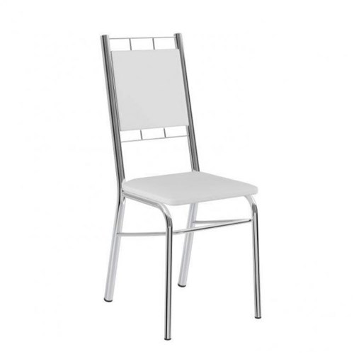 Conjunto 2 Cadeiras de Aço 1724 Carraro Branco/cromado