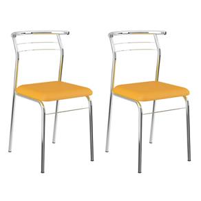 Conjunto 2 Cadeiras de Cozinha Cromada 1708 - Amarelo