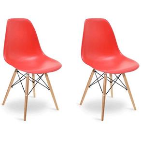 Conjunto 2 Cadeiras Eames Vermelha - Elegance - Vermelho