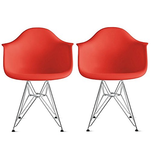 Conjunto 2 Cadeiras Eiffel Eames Dar Vermelha