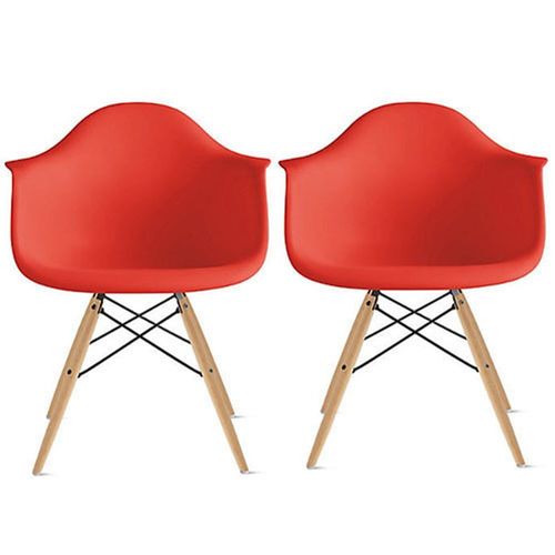 Conjunto 2 Cadeiras Eiffel Eames Daw Vermelha