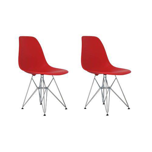 Conjunto 2 Cadeiras Eiffel Eames Dsr Vermelha