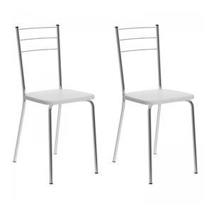 Conjunto 2 Cadeiras em Aço 170320668 Branco/Cromado - Carraro