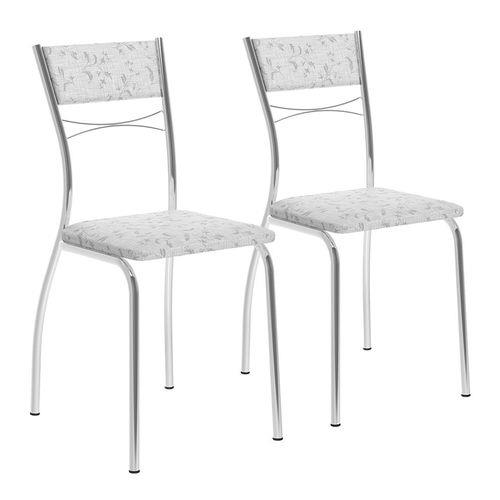 Conjunto 2 Cadeiras em Aço 170120764 Branco/cromado - Carraro