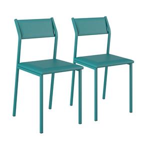 Conjunto 2 Cadeiras em Aço 170920761 - Carraro - Azul Turquesa