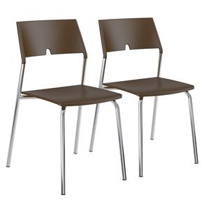 Conjunto 2 Cadeiras em Aço 171120673 - Carraro - Marrom