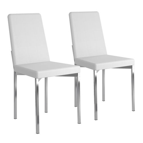 Conjunto 2 Cadeiras em Aço 39920665 Branco/cromado - Carraro