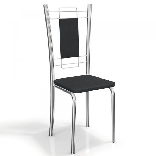 Conjunto 2 Cadeiras Florença Crome 2C005CR-110 Preto - Kappesberg - Kappesberg