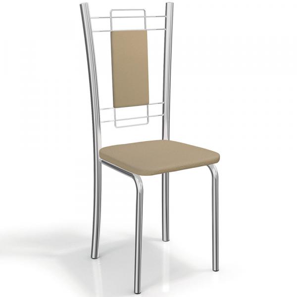Conjunto 2 Cadeiras Florença Crome 2C005CR-16 Nude - Kappesberg - Kappesberg