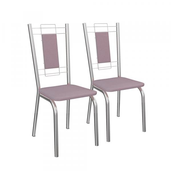 Conjunto 2 Cadeiras Florença Crome 2C005CR-23 Salmão - Kappesberg - Kappesberg
