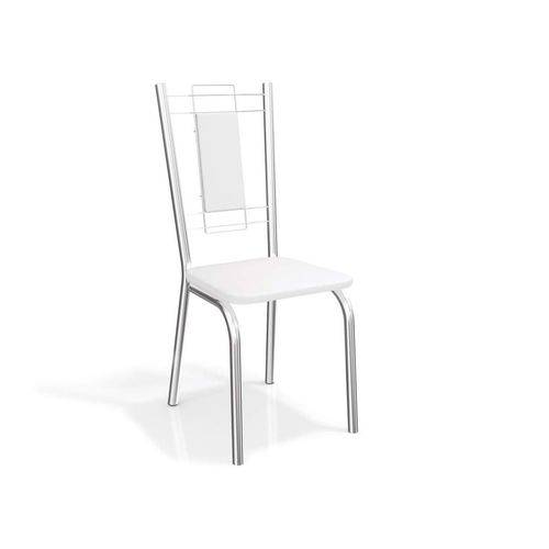 Conjunto 2 Cadeiras Florença Crome Cromado/Branco Kappesberg