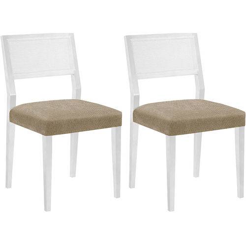 Tamanhos, Medidas e Dimensões do produto Conjunto 2 Cadeiras Gardênia – Tremarin - Branco / Bege