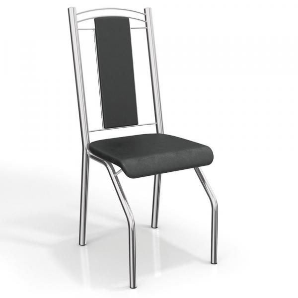 Conjunto 2 Cadeiras Genebra Crome 2C065CR-110 Preto - Kappesberg - Kappesberg