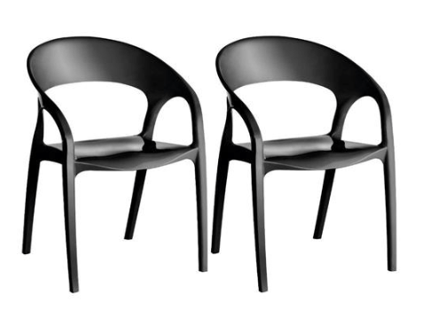 Conjunto 2 Cadeiras Glass Plus Kappesberg UZ4004 - Preto