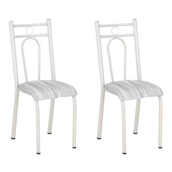Conjunto 2 Cadeiras Hanumam Branco e Linho - Artefamol