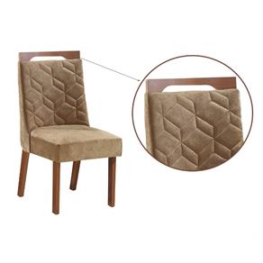 Conjunto 2 Cadeiras Hera Premium Siena Móveis Castanho/Pena Caramelo
