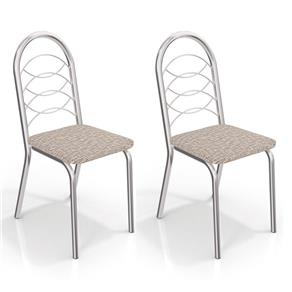 Conjunto 2 Cadeiras Holanda Crome - Bege