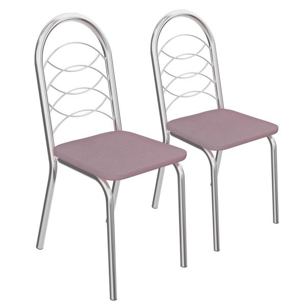 Conjunto 2 Cadeiras Holanda Crome 2C009CR-23 Salmão - Kappesberg - Kappesberg