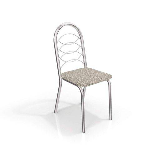 Conjunto 2 Cadeiras Holanda Crome Cromado/Linho Marrom Kappesberg