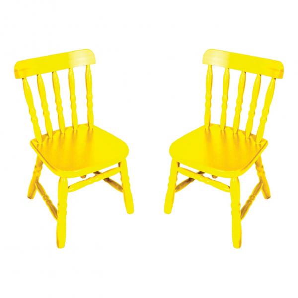 Conjunto 2 Cadeiras Infantil Country Amarela - Ecomóveis