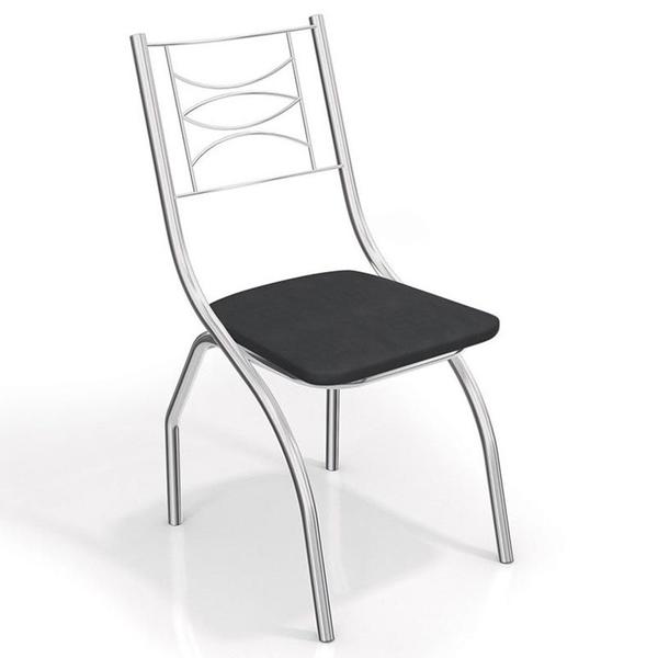 Conjunto 2 Cadeiras Itália Crome 2C018CR-110 Preto - Kappesberg - Kappesberg