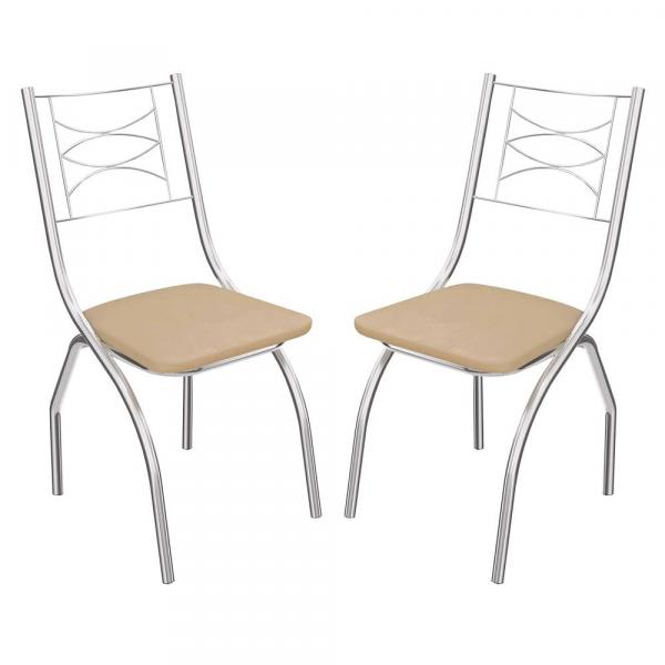 Conjunto 2 Cadeiras Itália Crome 2C018CR-16 Nude - Kappesberg - Kappesberg