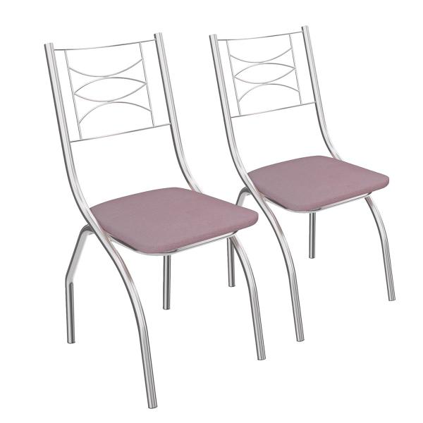 Conjunto 2 Cadeiras Itália Crome 2C018CR-23 Salmão - Kappesberg - Kappesberg