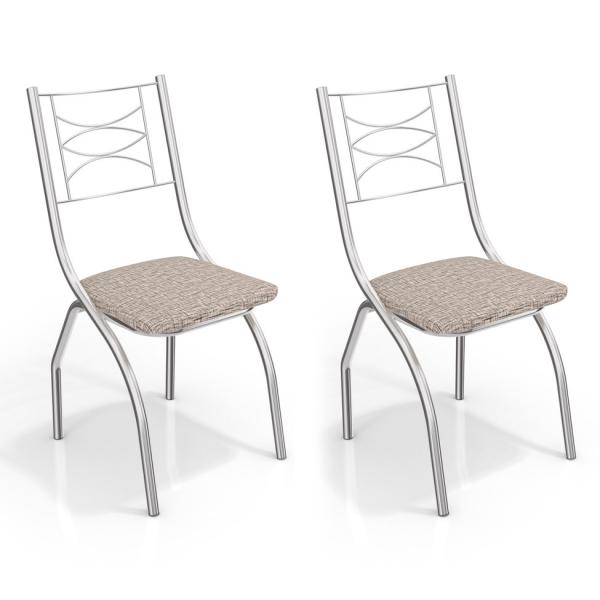 Conjunto 2 Cadeiras Itália Linho Marrom - Kappesberg