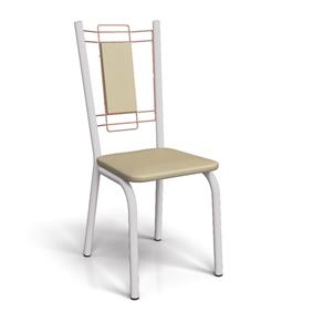 Conjunto 2 Cadeiras Kappesberg Crome Florença Branco Fosco - Amarelo Claro