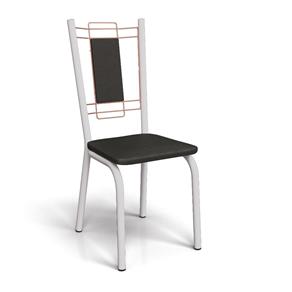 Conjunto 2 Cadeiras Kappesberg Crome Florença Branco Fosco II - Preto