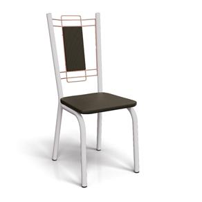 Conjunto 2 Cadeiras Kappesberg Crome Florença Branco Fosco - Marrom