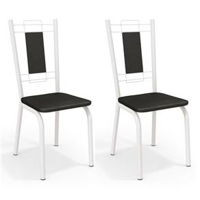 Conjunto 2 Cadeiras Kappesberg Crome Florença II - PRETO