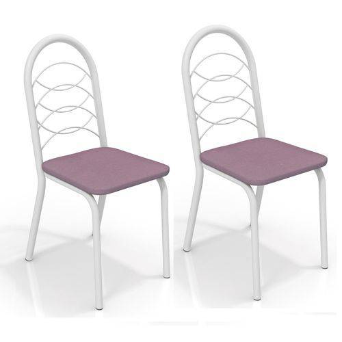 Conjunto 2 Cadeiras Kappesberg Crome Holanda Branco Salmão