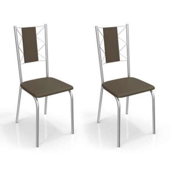 Conjunto 2 Cadeiras Lisboa Crome 2C076CR-21 Marrom - Kappesberg - Kappesberg