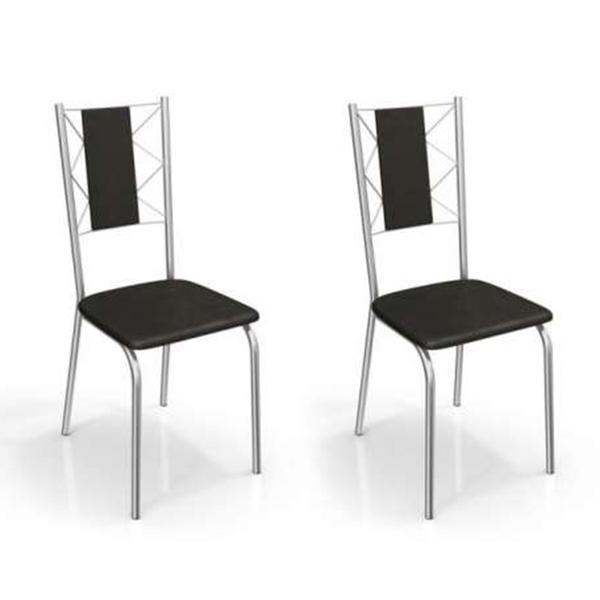 Conjunto 2 Cadeiras Lisboa Crome 2C076CR-110 Preto - Kappesberg - Kappesberg
